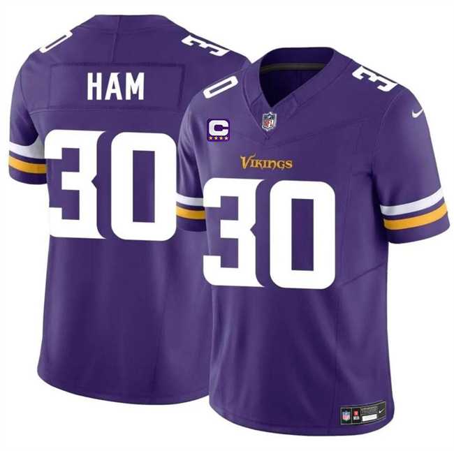 Men & Women & Youth Minnesota Vikings #30 C.J. Ham Purple 2024 F.U.S.E. With 4-Star C Patch Vapor Untouchable Limited Stitched Jersey,We sell and wholesale Men & Women & Youth Minnesota Vikings #30 C.J. Ham Purple 2024 F.U.S.E. With 4-Star C Patch Vapor Untouchable Limited Stitched Jersey on line form chian!